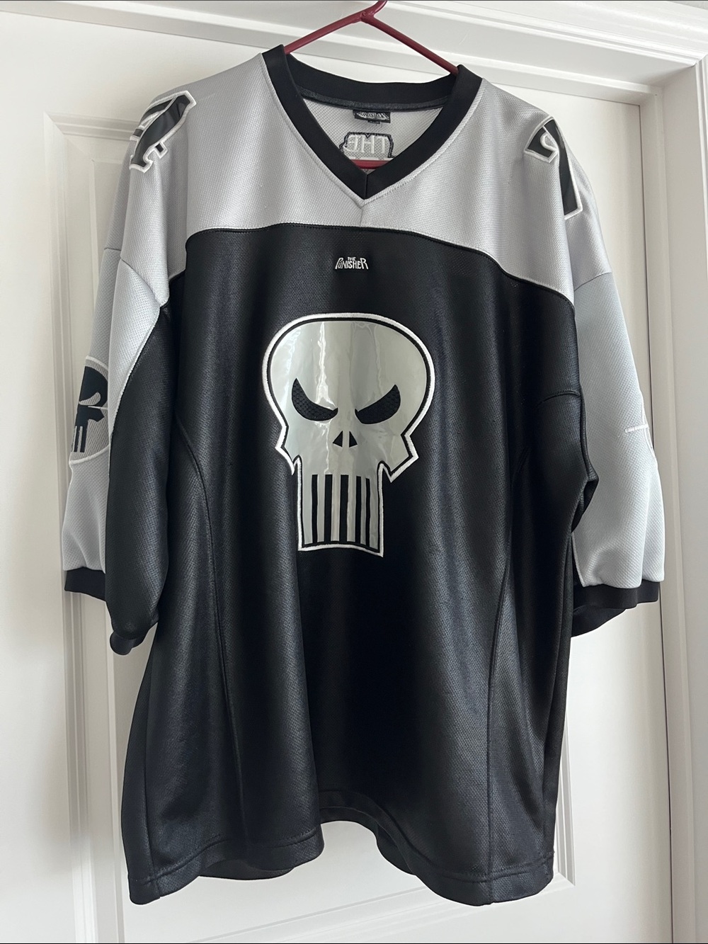 Marvel Black and Gray The Punisher Hockey Jersey